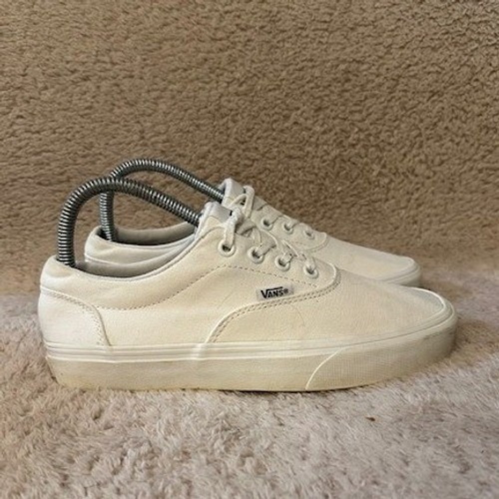 Vans Era Cream Off White Canvas Low Top Skate Shoes Womens 7 721356